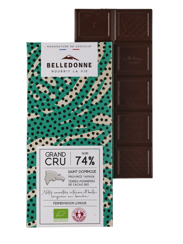 Belledonne -- Tablette noir 74% st domingue bio - 100 g