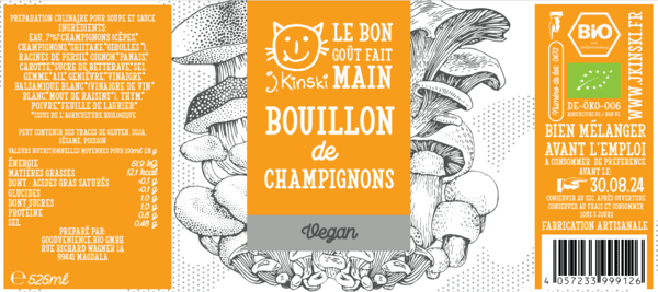 J.Kinski -- Bouillon champignons bio (vegan) - 525mL